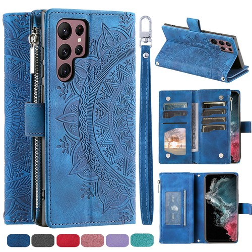 Zipper leather stand wallet - zipper,